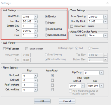 Edit Wall Settings